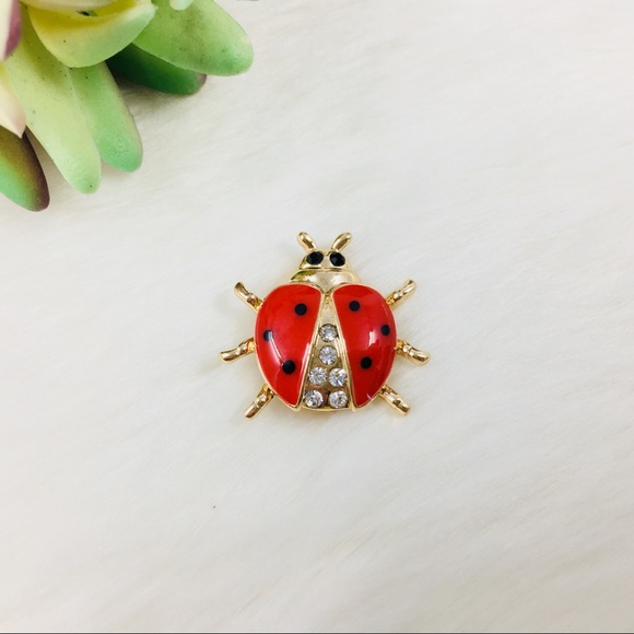 ‼️5 for $25 SALE‼️Cute Mini Red Lady Bug Brooch - Picture 2 of 5